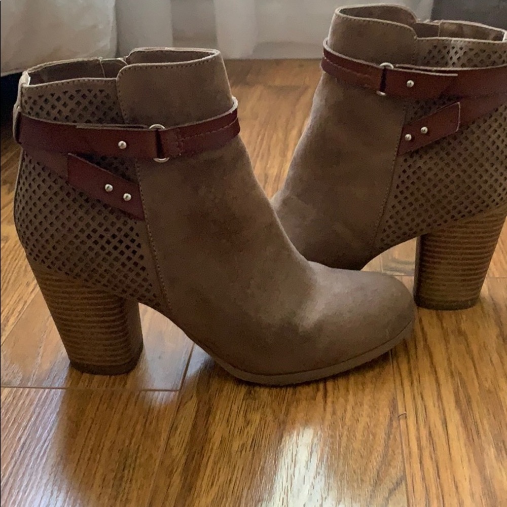 Madden Girl Tan Booties with Belted Detail